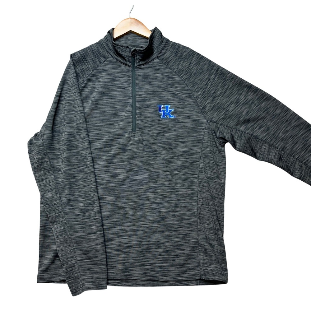 Kentucky Wildcats Levelwear Mens Medium Gray Space Dye Quarter Zip Pullover EUC